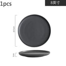 Axyaa Black Frosted Ceramic Steak Plates Set - Western Specialty Tableware