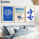 Blue Ocean Landscape Canvas Wall Art Print by Axyaa - Nordic Style Abstract Decor