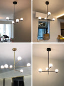 Axyaa Modern Iron Glass Ceiling Hanging Lamps Bedroom Living Room Restaurant Chandelier