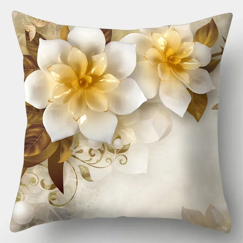 Axyaa Retro Flowers Pillowcase 45cmX45cm Square Sofa Cushion Cover