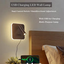 Axyaa Dual-Function LED Wall Sconce with USB Charging and Adjustable Spotlight