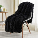 Axyaa Cozy Faux Fur Reversible Throw Blanket: Soft Plush Fluffy Blanket for Couch