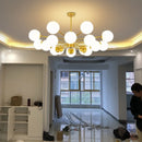 Axyaa Modern Glass Chandelier for Dining Living Room Kitchen Bedroom Lighting