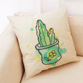 Axyaa Cactus Linen Pillowcase for Home Décor