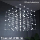 Axyaa Stainless Steel LED Pendant Lamp, Modern Chrome Square Hanging Light Fixtures
