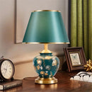 Axyaa Green Ceramics LED Desk Lamp for Modern Home Decor.