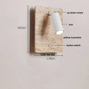 Axyaa Yellow Travertine White Iron Up Down Rotate LED Wall Light