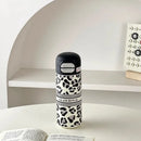 Axyaa Leopard Stainless Steel Thermal Coffee Tumbler With Straw