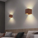 Axya Nordic Walnut Wood LED Wall Lamp for Home Decor
