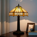 Axyaa Retro Desk Lamp with Modern Stained Glass Handcrafted Shade