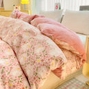 Axyaa Floral Print Reversible Cotton & Flannel Duvet Cover - Single to King Sizes