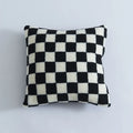 Axyaa Multicolor Checkerboard Lamb Fleece Cushion Cover 45X45