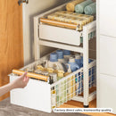 Axyaa Under Sink Organizer Sliding Drawer Storage Basket Shelves - Kitchen Cabinet Rack