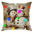 Axyaa LED Luminous Christmas Pillowcase with Retro Santa Claus Design