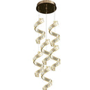 Axyaa Wave Steel Luxury LED Chandelier with K9 Crystals - Dimmable Home Luminarias