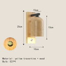 Axyaa Natural Stone LED Wall Lights Modern Bedroom Living Room Wood Sconce