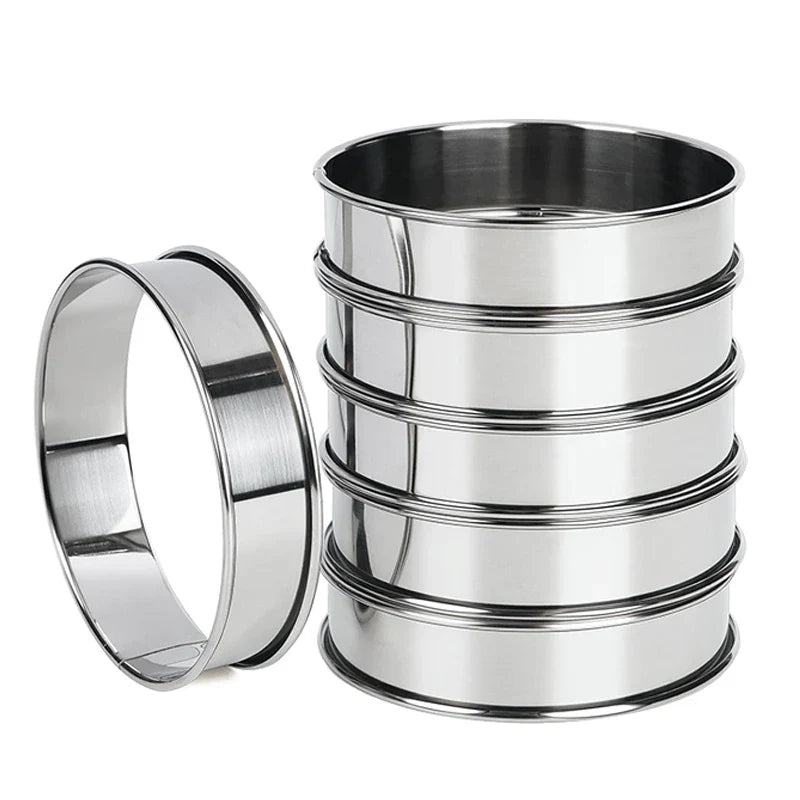 Axyaa Stainless Steel Muffin Rings - Non Stick Cake Cookie Mold