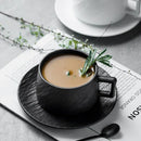 Axyaa Ceramic Coffee Mug Cup Saucer Set, Nordic Rock Design, 8oz Home & Office