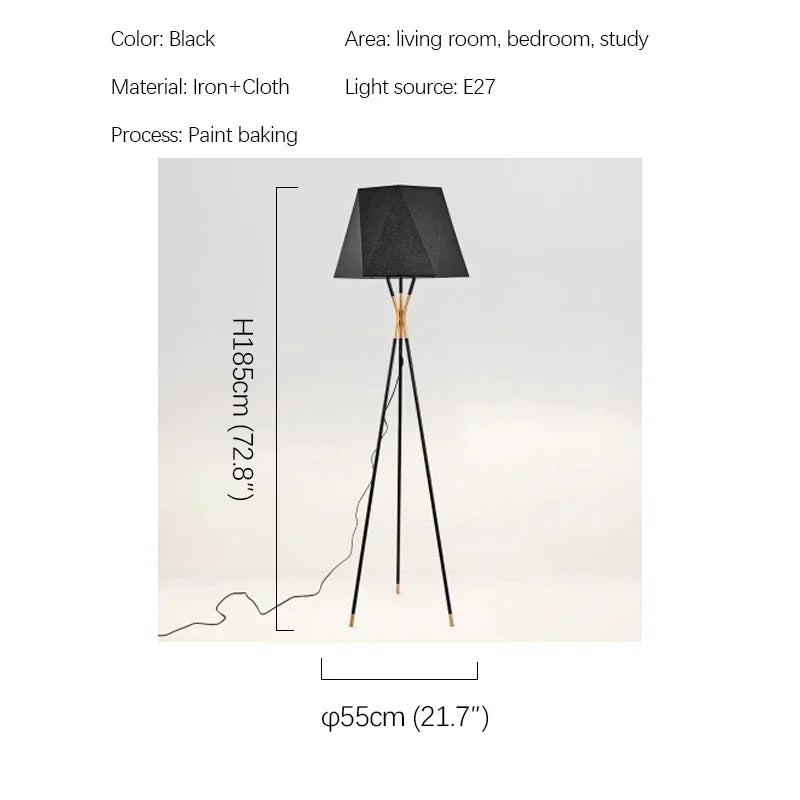 Axyaa Nordic Modern Floor Lamps Black Minimalist Art Lighting Fixtures