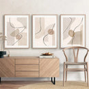 Boho Beige Geometry Abstract Line Canvas Print by Axyaa - Modern Minimalist Wall Art