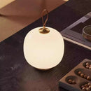 Cream Glass Table Lamp Axyaa - Antique Design Night Light Charger Ai Bedside
