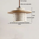 Axyaa Wood Yellow Travertine LED Pendant Lights - Japan Style Kitchen Island Hanglamp
