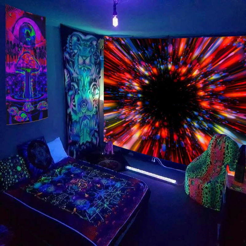Axyaa Starry Space Tapestry Wall Hanging with Trees and Stars Design