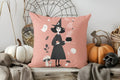 Axyaa Pink House & Ghost Halloween Pillow Cover for Sofa, Bedroom, Car