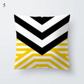 Axyaa Yellow Geometric Print Cushion Pillowcase - 45x45cm