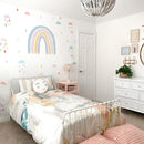 Axyaa Boho Rainbow Wall Decals: Waterproof Nursery Wall Stickers for Kids' Bedroom