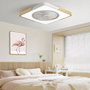 Axyaa Ultra-Thin Square Ceiling Fan Lamp White Nordic Style