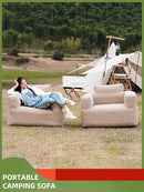 Axyaa Inflatable Outdoor Sofa, Portable Single Air Mattress for Camping, Picnic, and Home