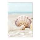 Axyaa Beach Vibes Canvas Poster: Starfish Shell Palm Tree Wall Art Print