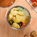 Axyaa Stainless Steel Hot Pot with Lid: Induction Cooker Gas Stove Non-Stick Double-Eared Pan