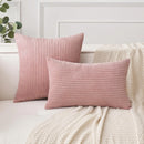 Axyaa Soft Corduroy Throw Pillow Covers for Modern Farmhouse Decor
