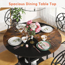 Axyaa 47" Round Dining Table with Storage Shelf, Wood Kitchen Table for 4