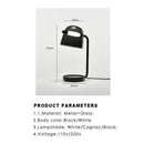 Axyaa Smoke Gray Glass Table Lamp LED Modern Decorative Desk Lamp