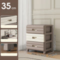 Axyaa 6 Tier Drawer Storage Cart, Gray/Brown, Mobile Organizer with Wheels.