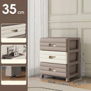 Axyaa 6 Tier Drawer Storage Cart, Gray/Brown, Mobile Organizer with Wheels.