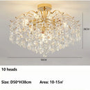 Axyaa Crystal LED Chandelier: Elegant Modern Ceiling Pendant Light for Living Room, Kitchen & Home Décor
