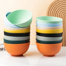 Axyaa Round Wheat Straw Bowls Set of 8 - Eco-Friendly Unbreakable Salad Bowls