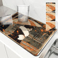 Axyaa Retro Coffee Dish Mat: Absorbent, Anti-slip, Quick Dry Draining Mat for Kitchen and Bathroom