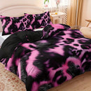 Axyaa Pink Leopard Abstract Print Duvet Cover Set for Soft and Comfortable Bedding
