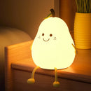 Axyaa RGB Pear Night Light: USB Rechargeable Dimmable Silicone Lamp