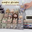 Axyaa Doll Storage Box: 3-Layer Transparent Organizer for Labubu Dolls & Plushies