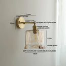 Axyaa Glass Copper LED Wall Lamp with Knob Switch for Modern Home Decor