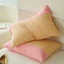 Axyaa Soft Cotton Pillowcase Chequer Grid Pattern 48x74cm Bedding Pillow Cover Set