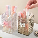 Axyaa Clear Plastic Square Makeup Brush Holder with Bow Decoration