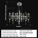 Axyaa Teardrop LED Crystal Chandelier for Luxurious Spaces