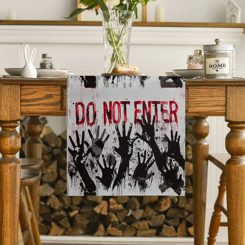 Axyaa Halloween Hand Figure Table Runner for Farmhouse Dining, Wedding Party Decor